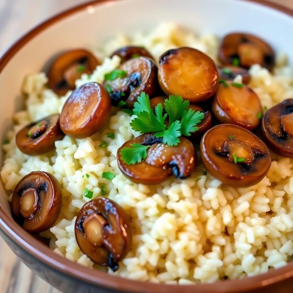 Garlic Butter Mushroom Rice