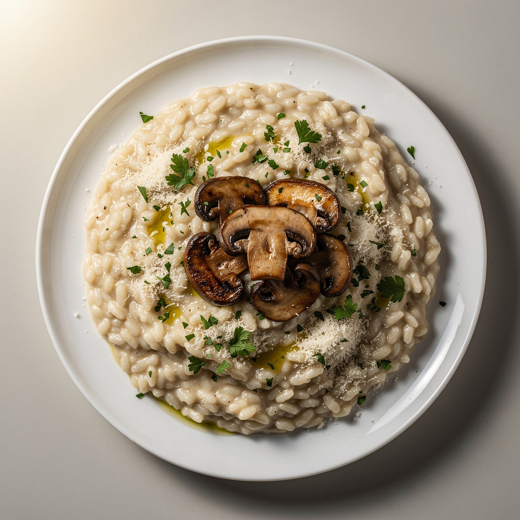 Creamy Garlic Mushroom Risotto