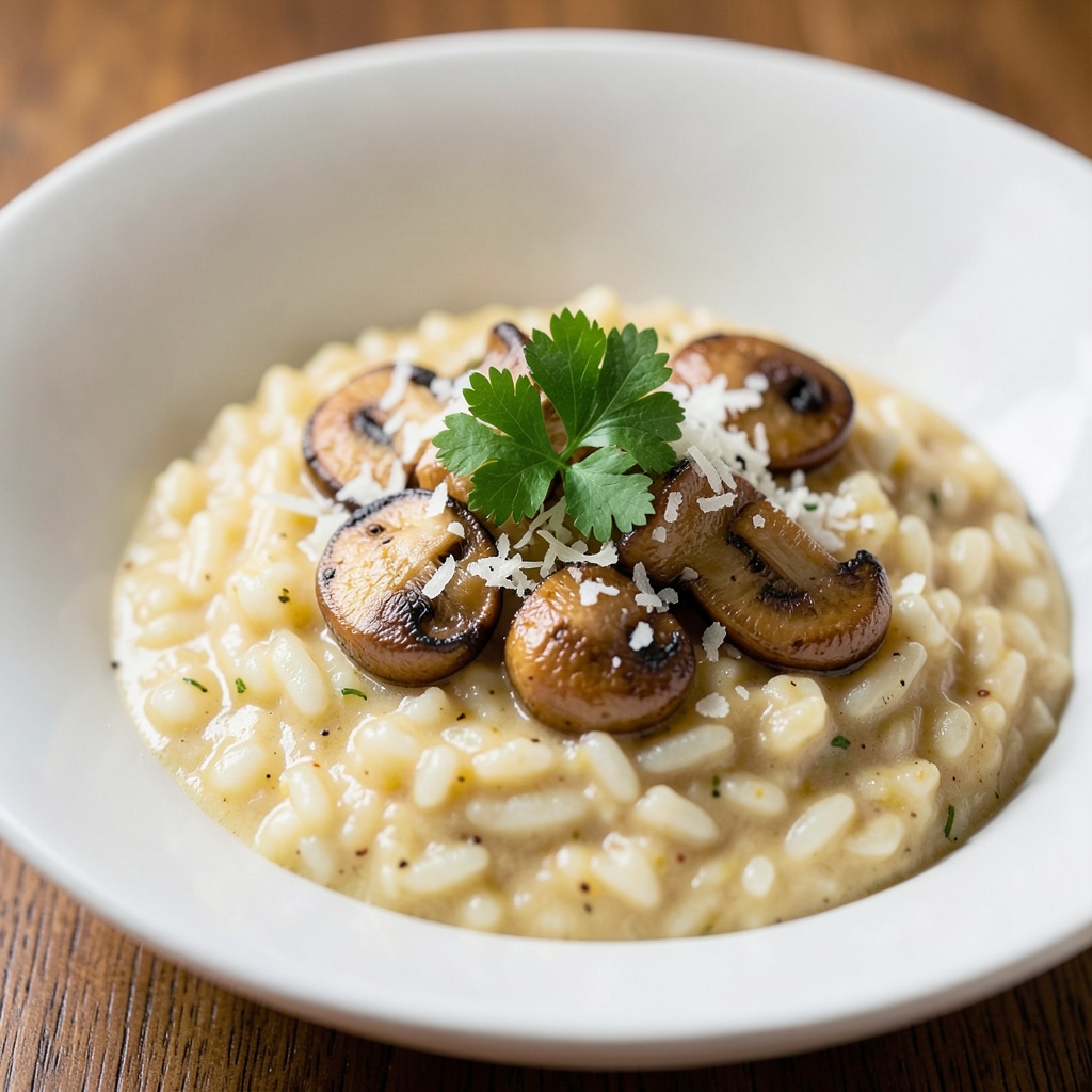 Creamy Garlic Mushroom Risotto