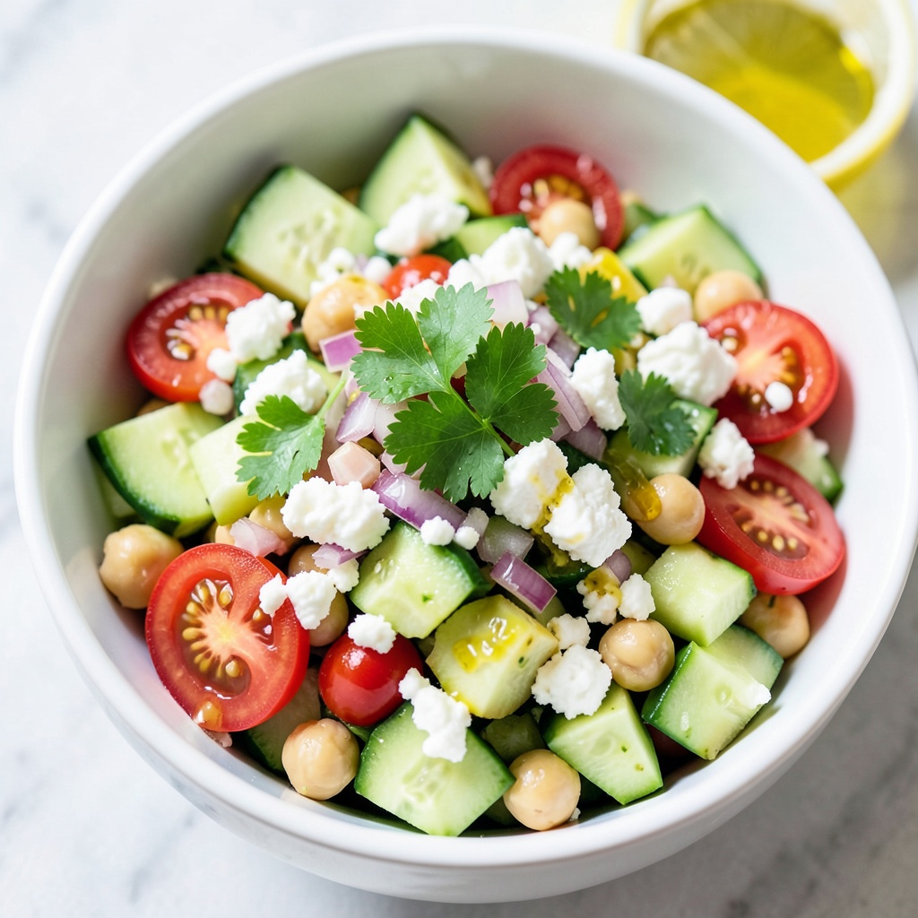 Refreshing Cucumber and Chickpea Salad Bowl