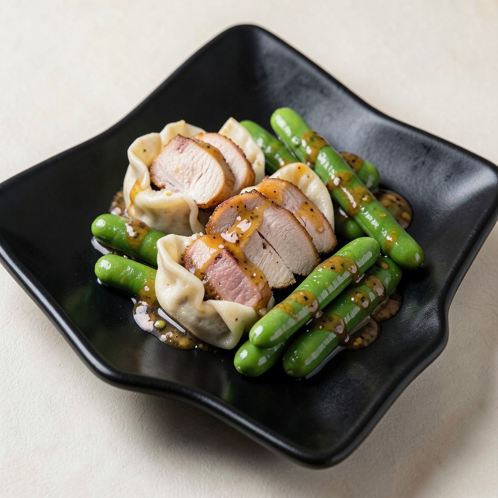 Roast Duck Wrapped Tofu Pockets with Savory Broad Beans