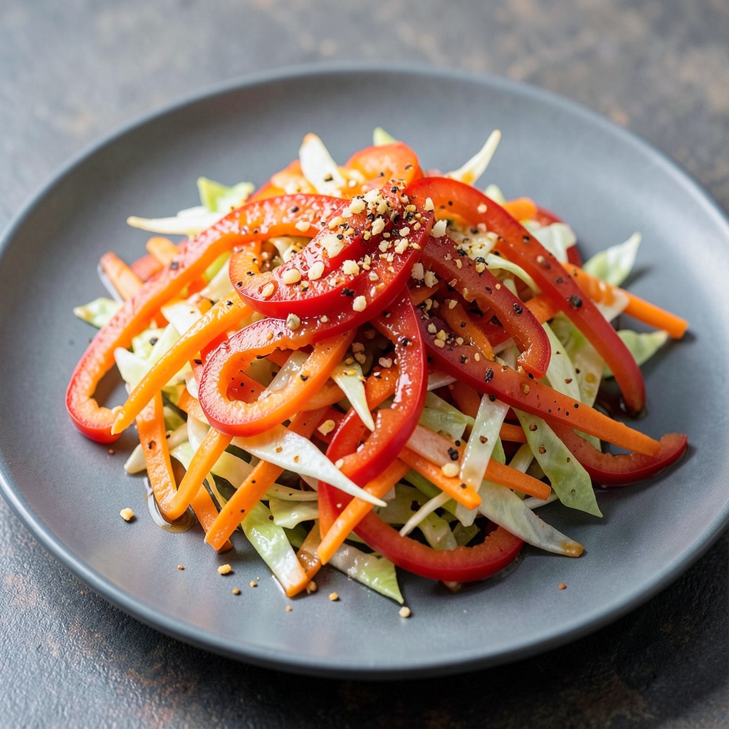 Stir-Fried Cabbage, Capsicum, and Carrot Medley