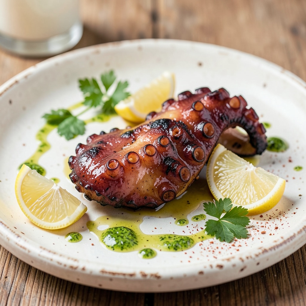 Grilled Octopus with Lemon Herb Dressing