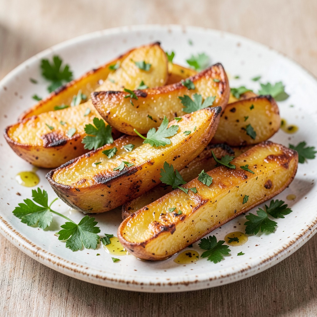 Garlic Herb Roasted Potato Wedges