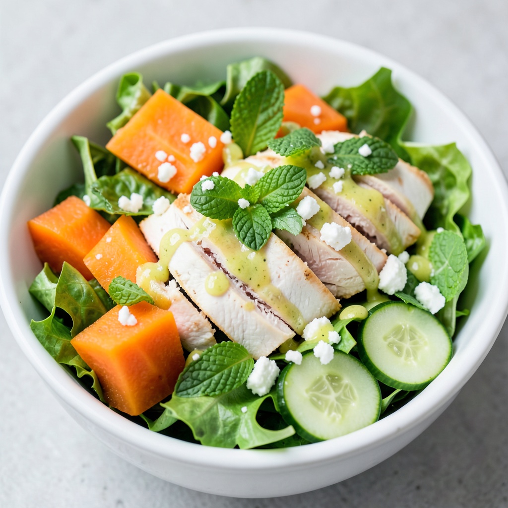 Cantaloupe Chicken Salad Bowl