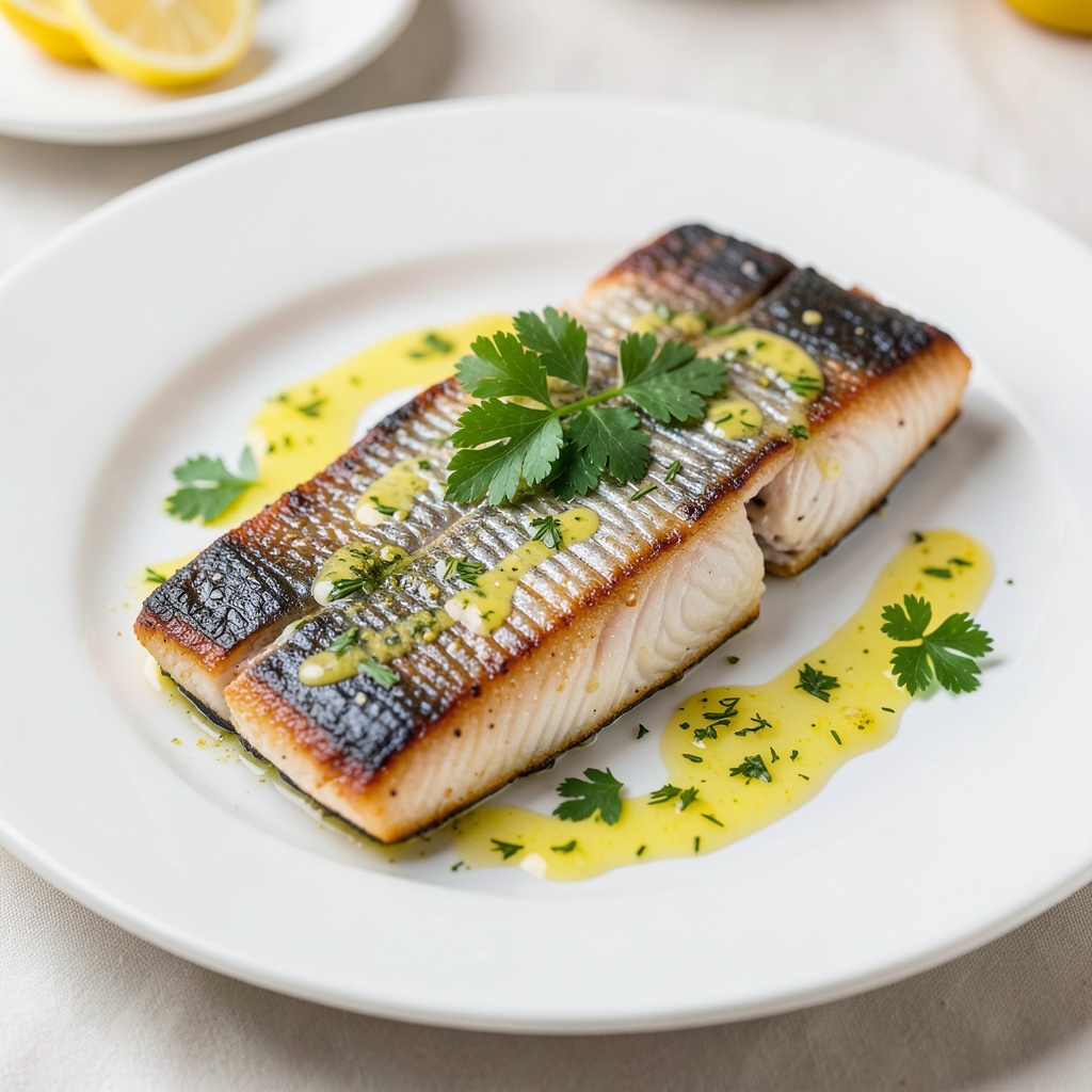 Pan-Seared Mackerel with Lemon Herb Sauce
