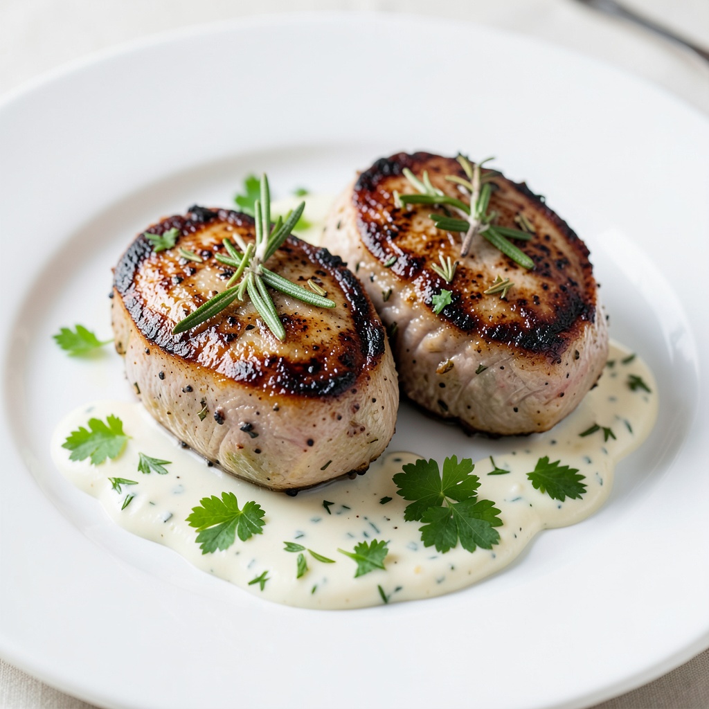 Herb-Crusted Lamb Chops with Garlic Yogurt Sauce
