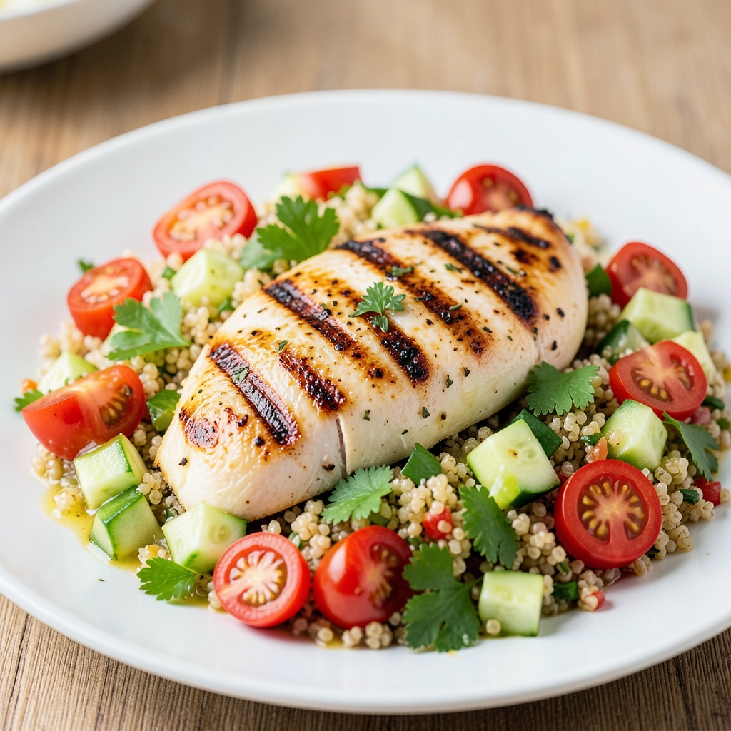 Lemon Herb Grilled Chicken with Quinoa Salad