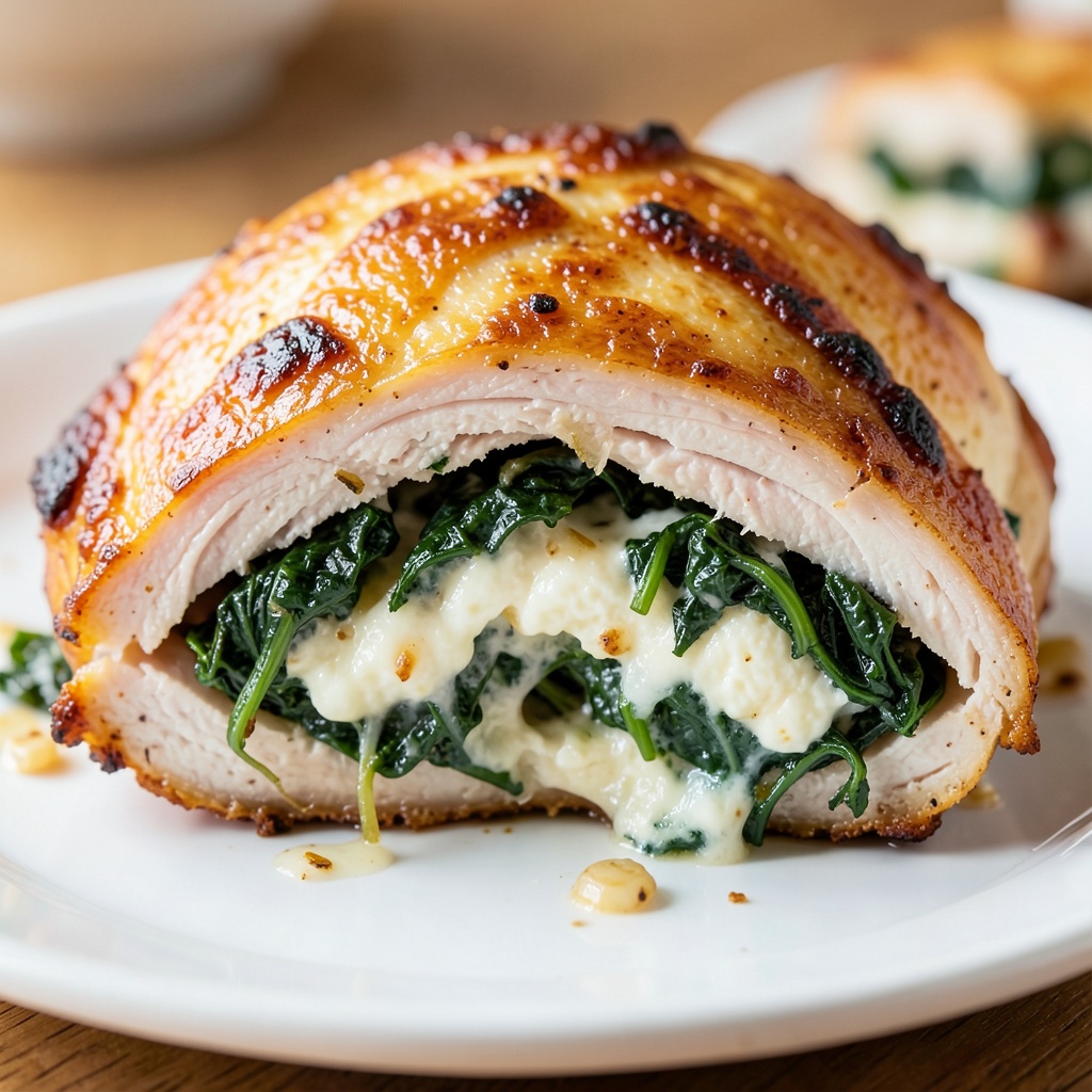 Cheesy Spinach Stuffed Chicken Breast