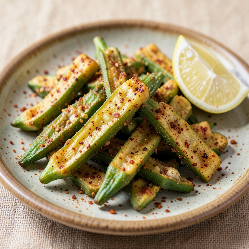 Crispy Spiced Okra Chips