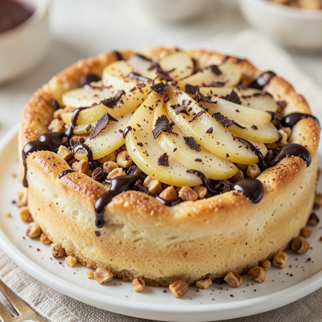 Chocolate Hazelnut Pear Charlotte