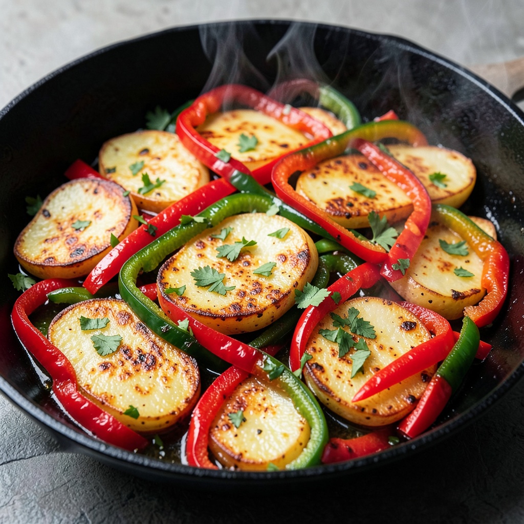 Stir-Fried Potatoes with Bell Peppers