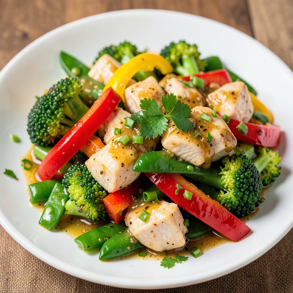 High-Protein Spicy Chicken & Veggie Stir-Fry with Tangy Garlic Sauce