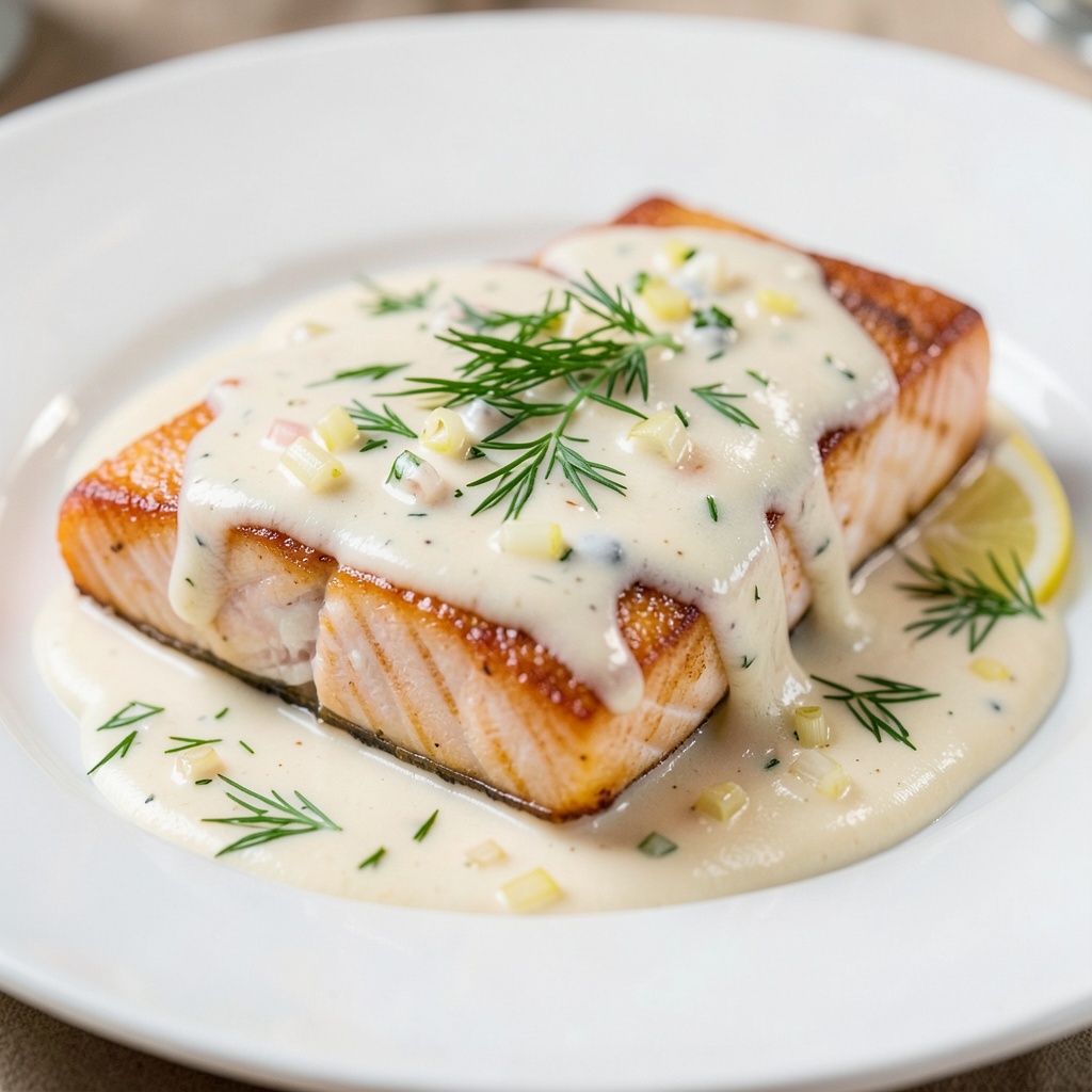 Creamy Crème Fraîche Sauce for Salmon