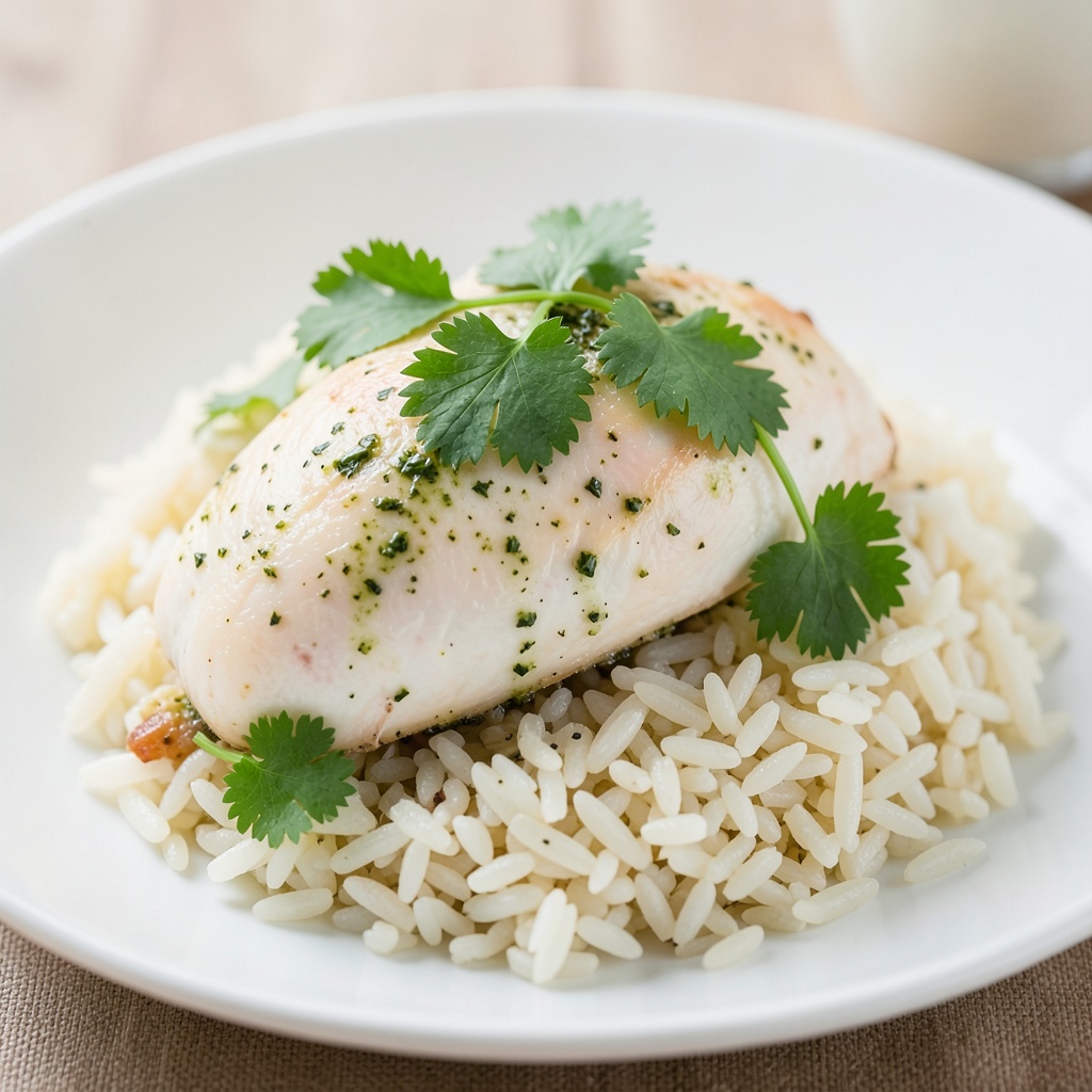 Tea-Infused Poached Chicken with Jasmine Rice