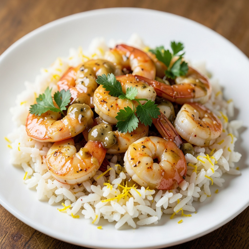 Garlic Butter Shrimp with Lemon Rice