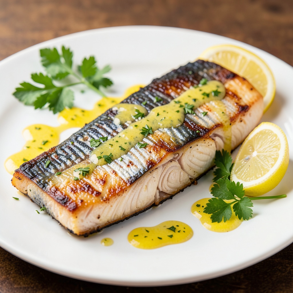Pan-Seared Mackerel with Lemon Herb Sauce
