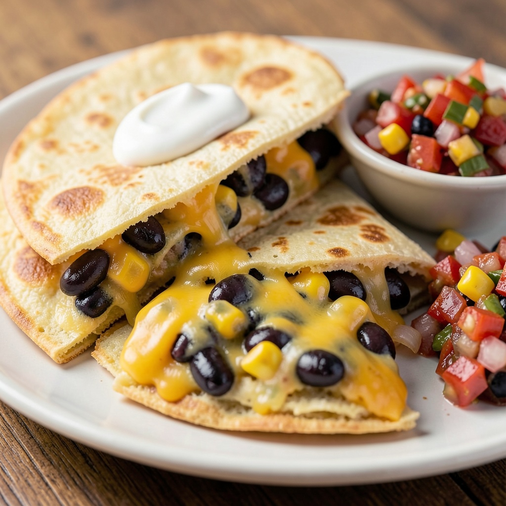 Spicy Corn and Black Bean Quesadilla