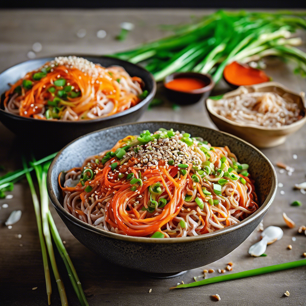 Cold Kimchi Noodle Salad