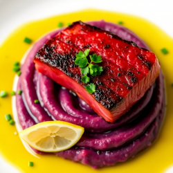 Seared Fresh Tuna with Purple Potato Purée