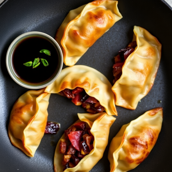 Quandong and Davidson Plum Gyoza with Kangaroo Filling