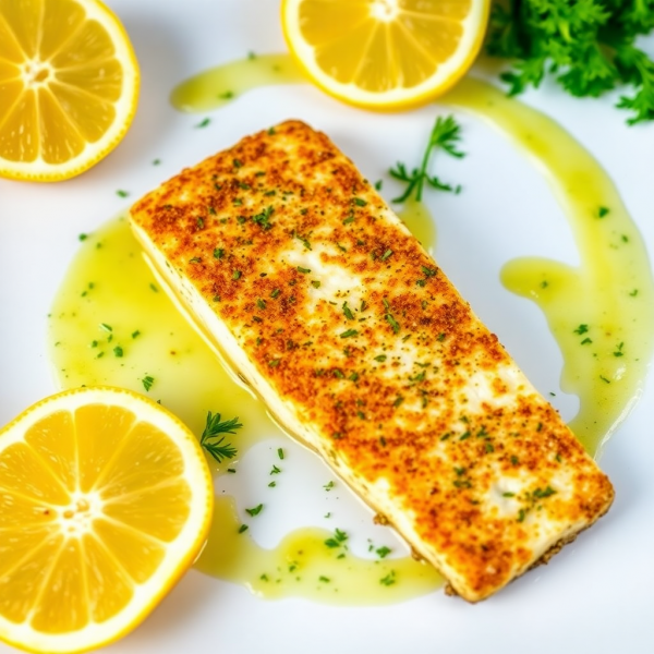 Herb-Crusted Trout with Lemon Butter Sauce