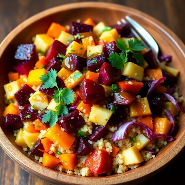 Autumn Root Vegetable Salad with Quinoa
