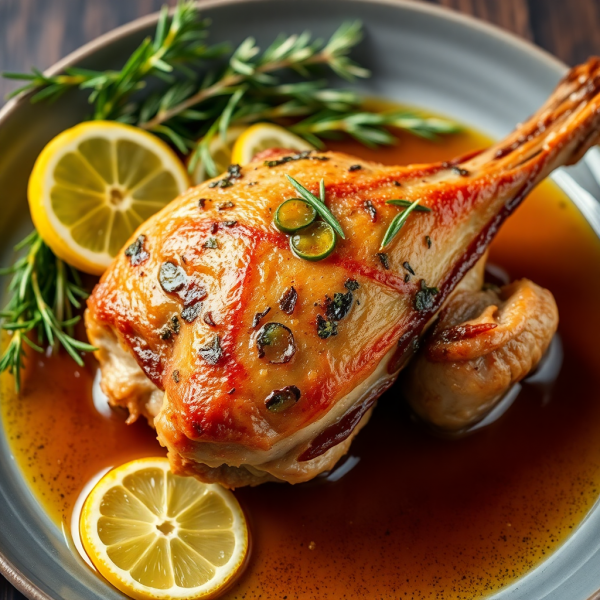 Herb-Roasted Rabbit with Garlic and Lemon