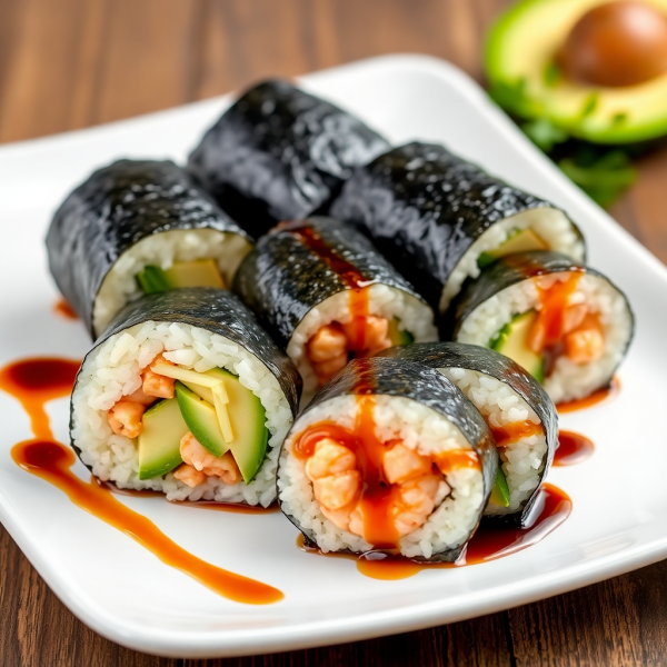 Sushi-Style Rice Rolls with Shrimp Paste