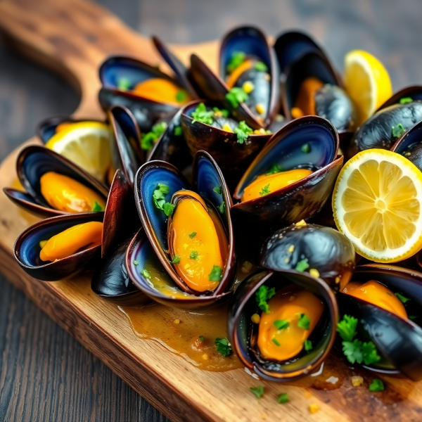 Garlic Butter Mussels with Lemon