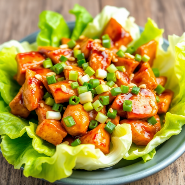 Lettuce Wraps with Spicy Chicken
