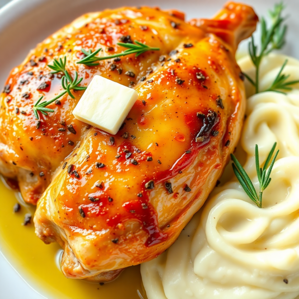 Herb-Roasted Turkey Breast with Garlic Mashed Potatoes