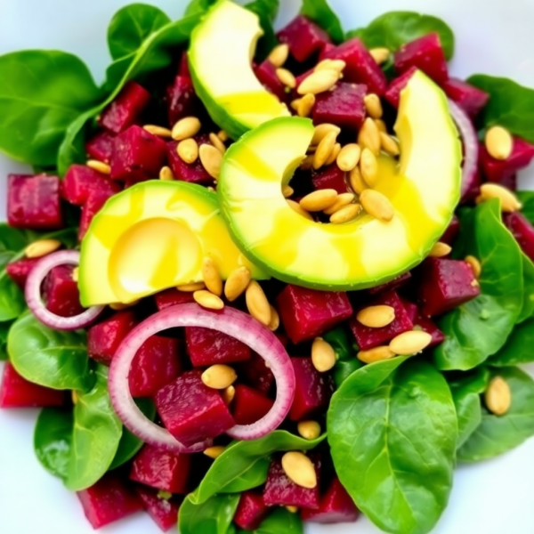 Ghanaian Beetroot and Spinach Salad