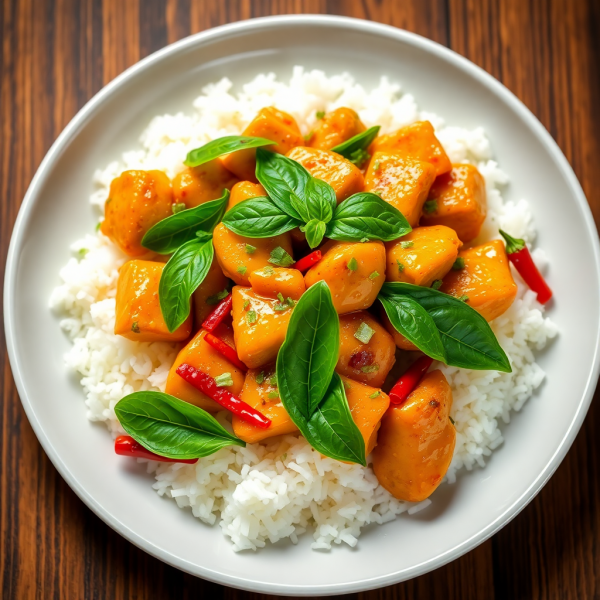 Thai Basil Chicken with Jasmine Rice