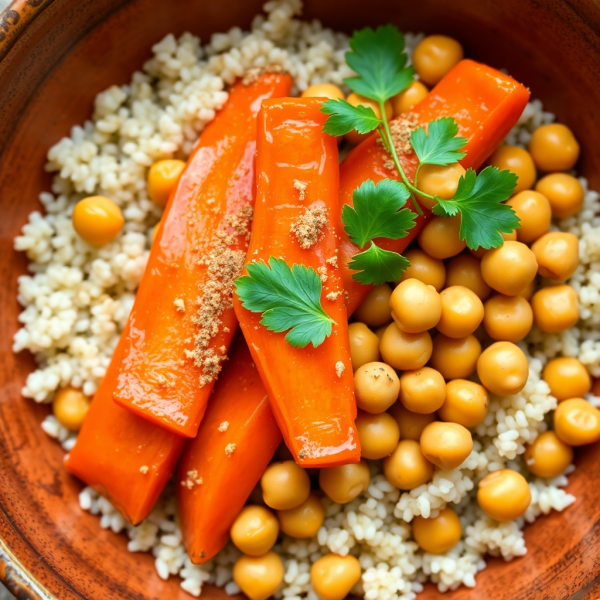 Honey Glazed Carrot and Chickpea Bowl