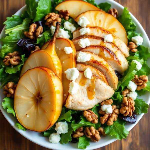 Pan-Seared Pear and Chicken Salad